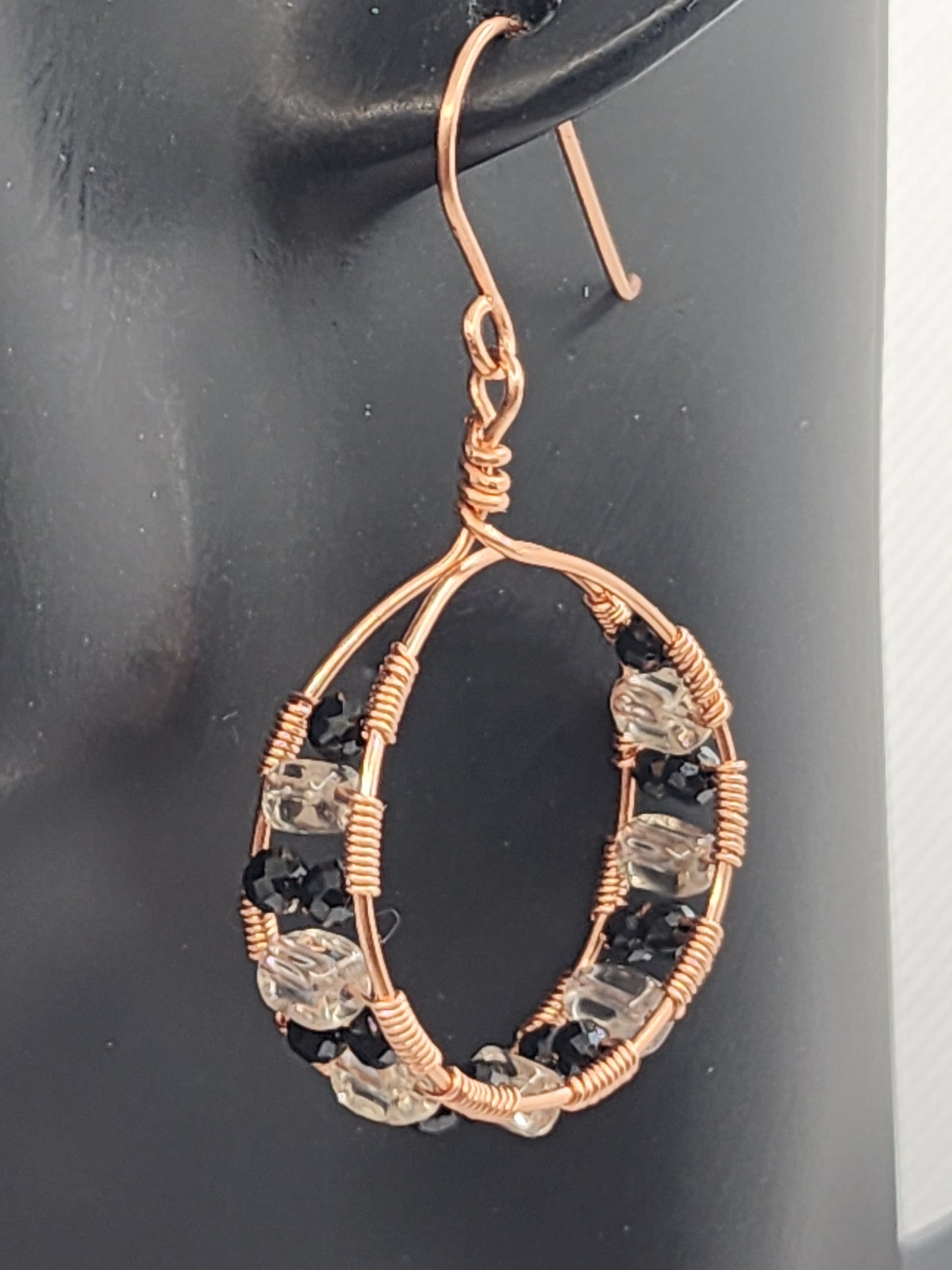 Black Spinel and Smokey Quartz Earrings
