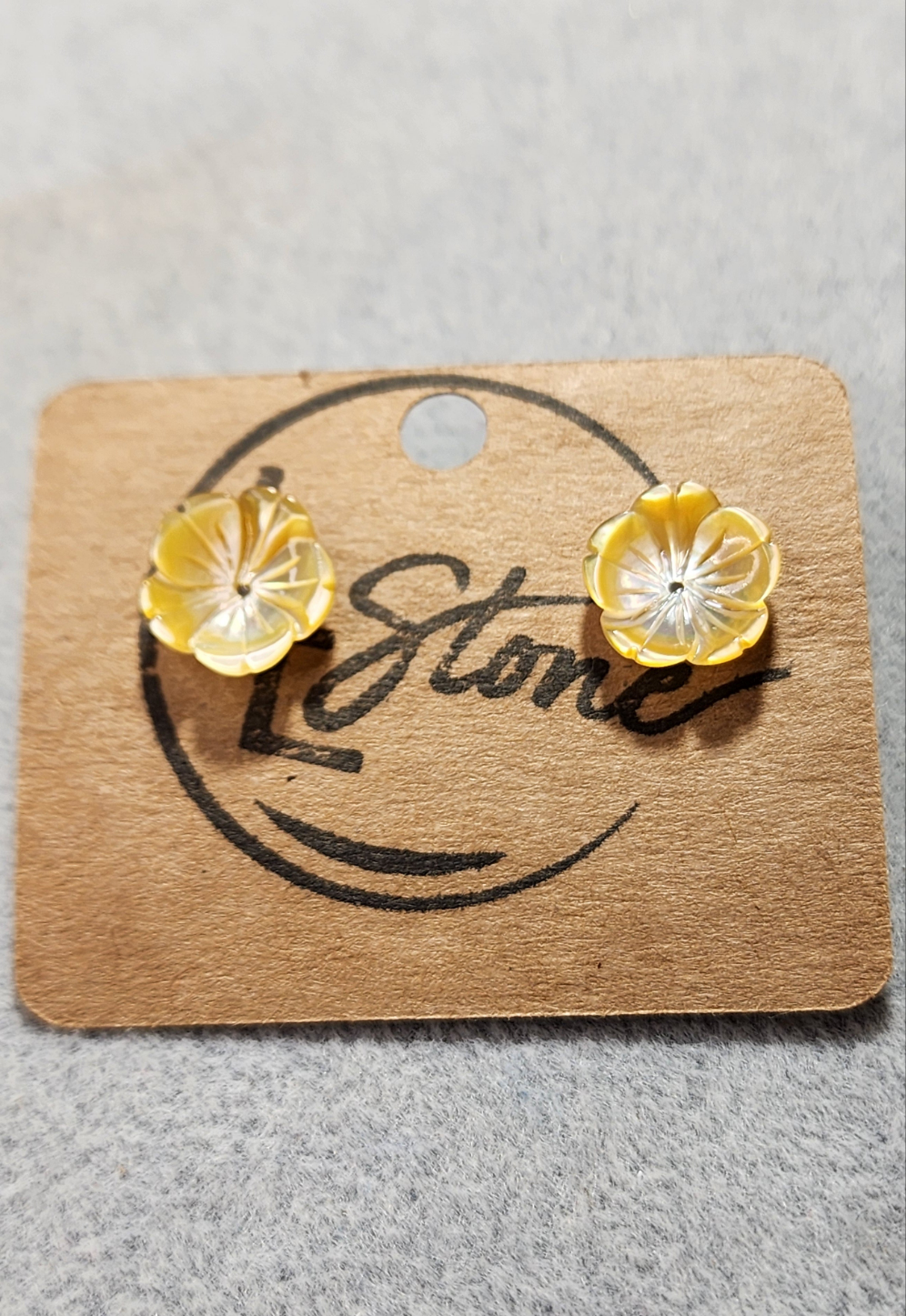 Golden Cherry Blossom Shell Earrings