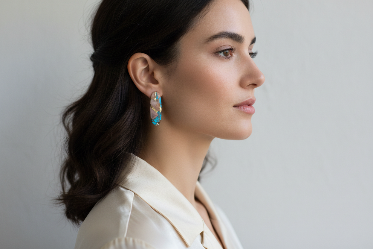 Copper Turquoise Earrings Set B