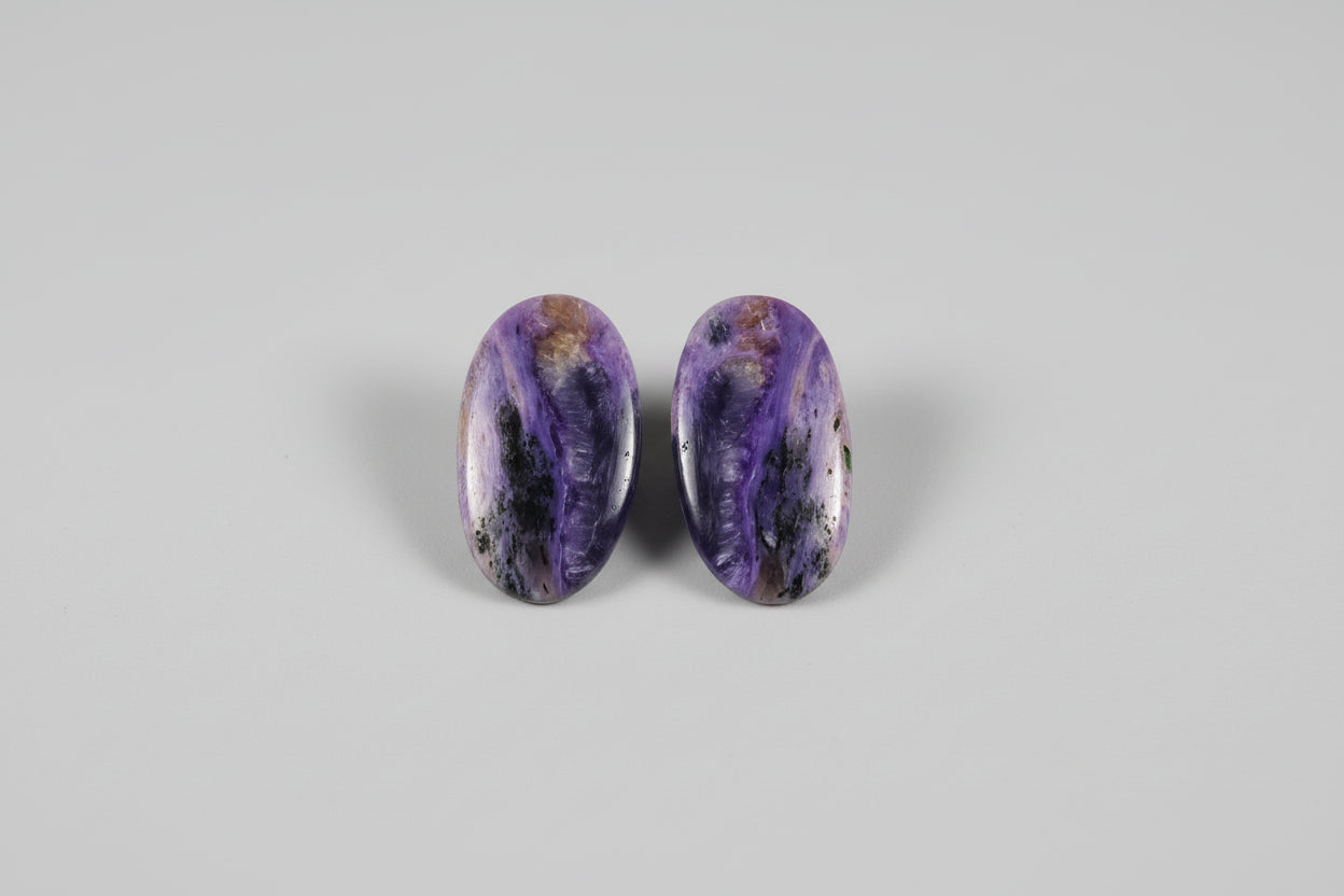 Charoite Oval Earrings