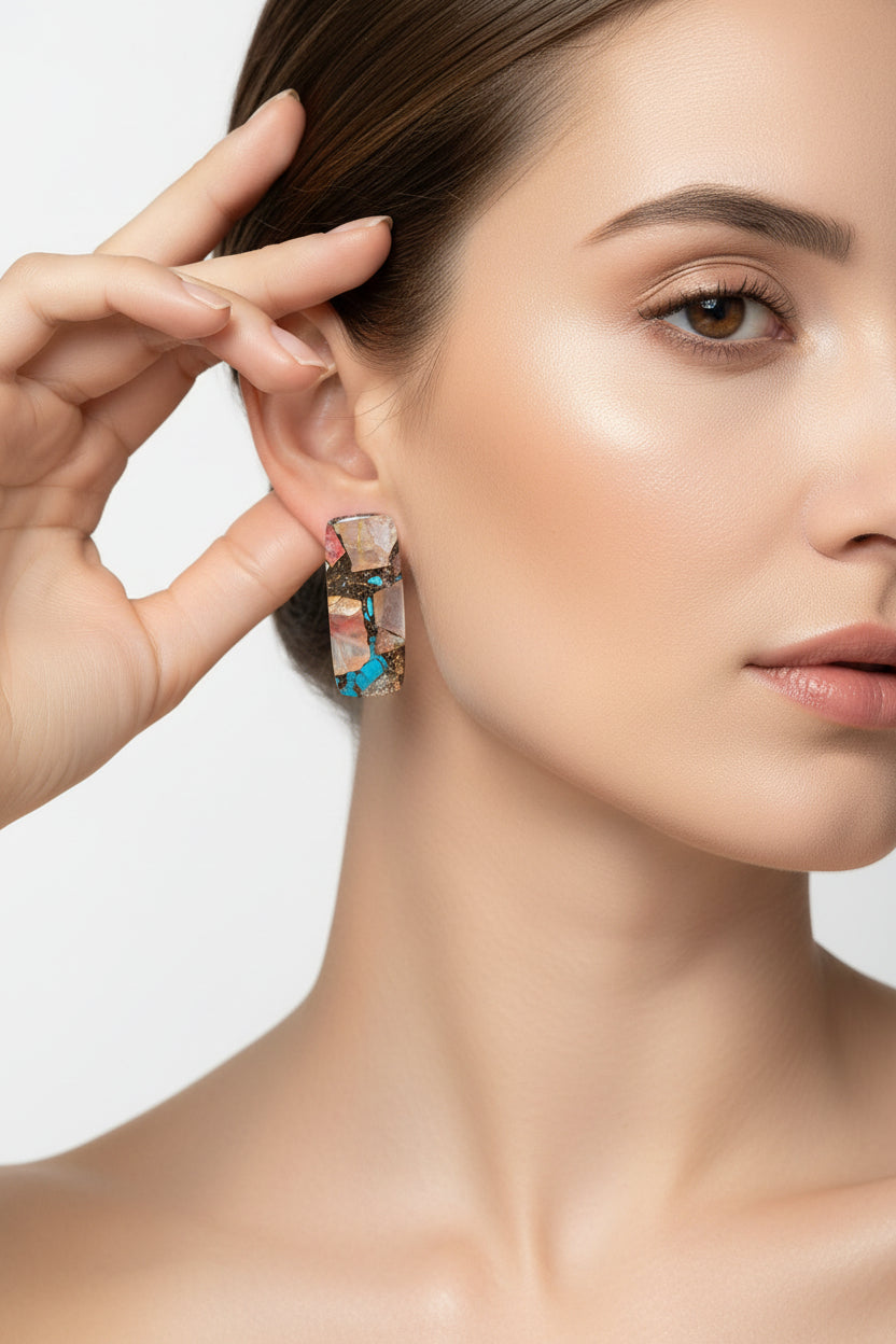 Copper Turquoise Earrings Set C