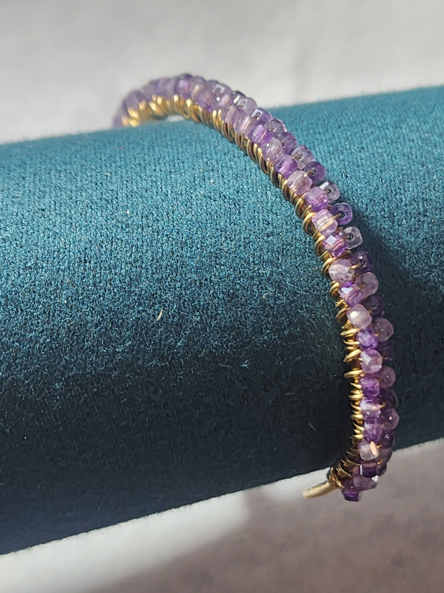 Brass Bangle Amethyst