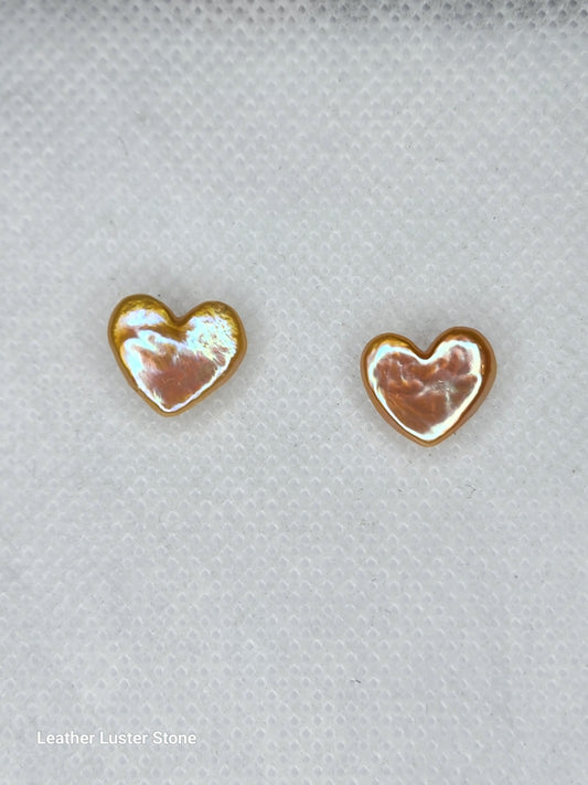 Heart Studs (Golden Pink)