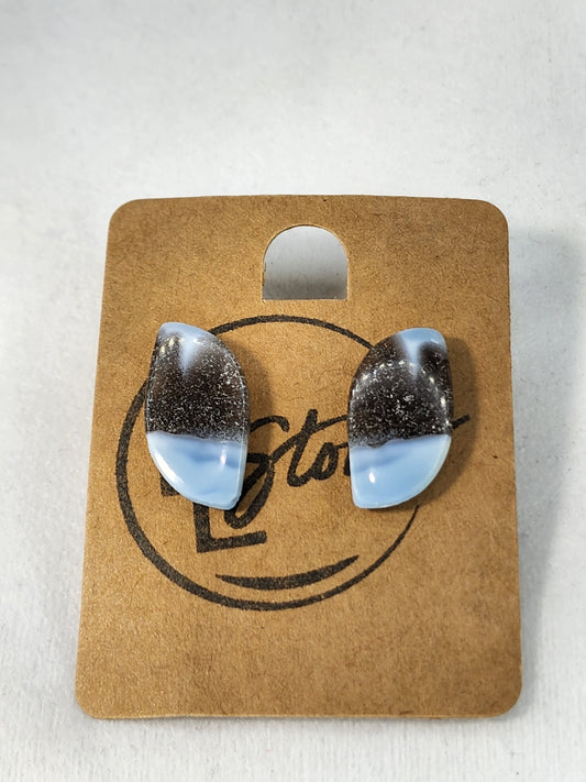 Blue Opal Leaf Earrings