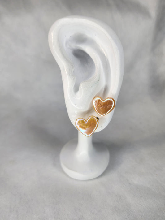 Heart Studs (Peach)