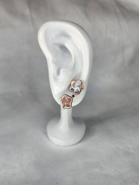 Flower Studs (Golden Pink)