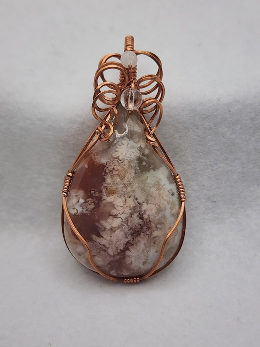 Flower Agate Drop