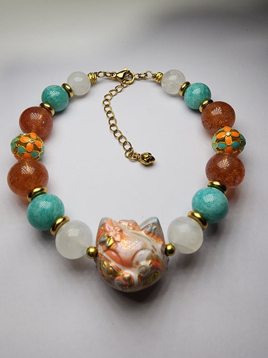 Daqi Orange and Amazonite