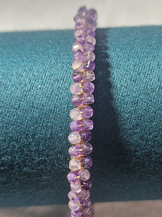 Brass Bangle Amethyst