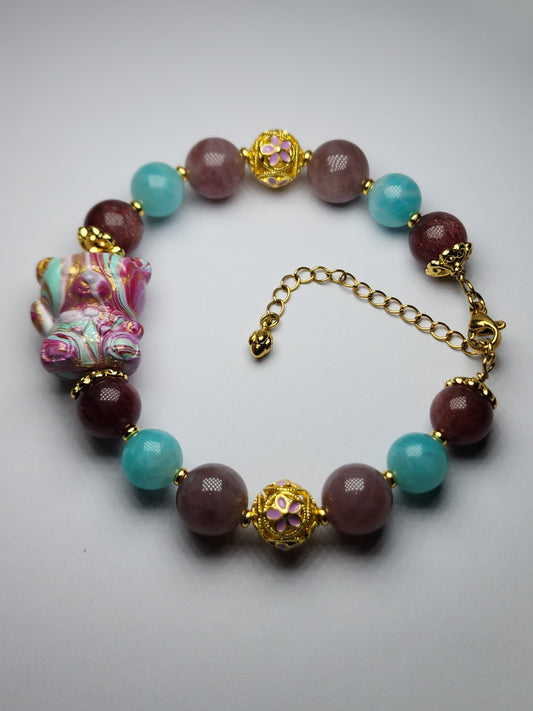 DaQi Bear Purple and Blue
