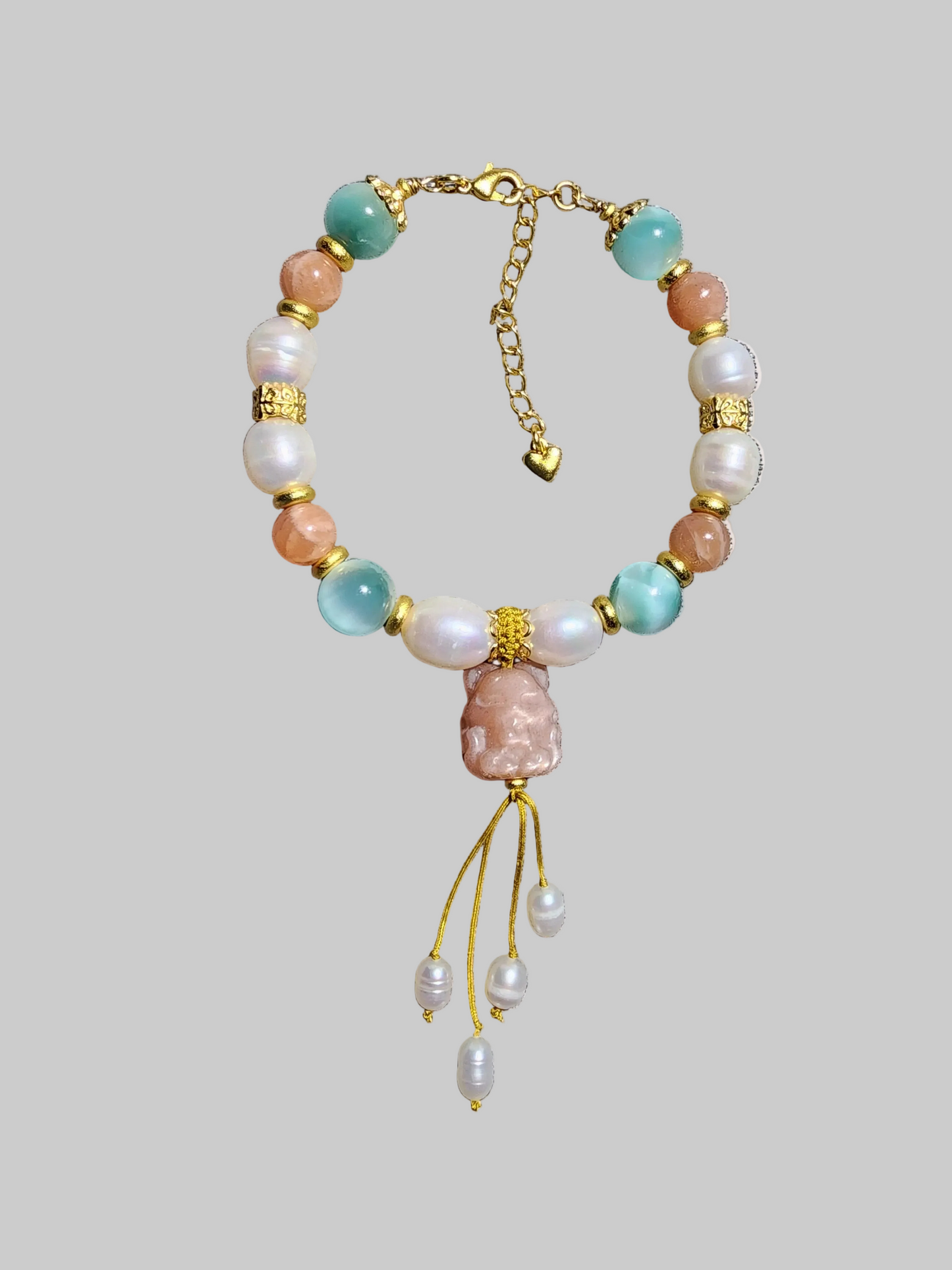 Peaches and Teal Fox Bracelet
