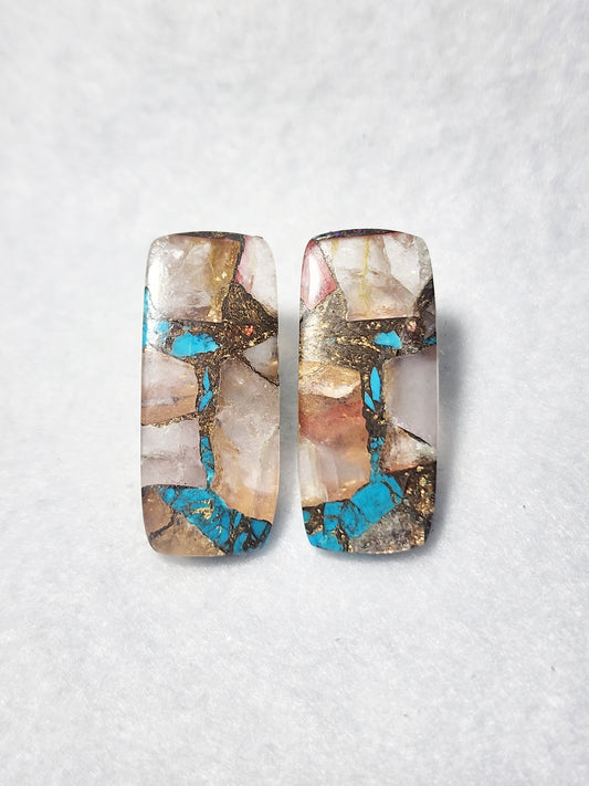 Copper Turquoise Earrings Set C
