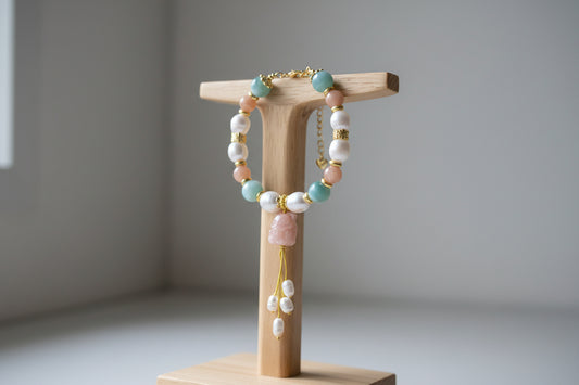 Peaches and Teal Fox Bracelet
